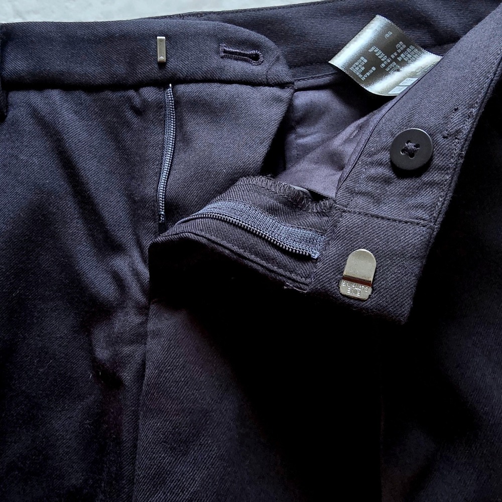 Uniqlo Womens Navy Blue Wool Blend Pleated Tailored Shorts Size 58  221-128889 - Picture 4 of 13